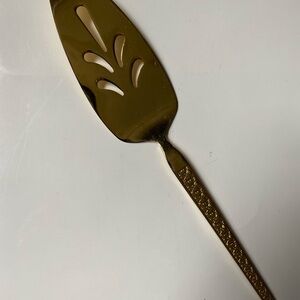 Pierced All Stainless Pie Server Golden Trocadero Gold Electroplate